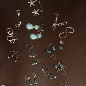 Variety of earrings and bracelets